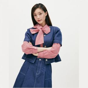 플라스틱아일랜드  (PR2DJ362) [C]볼륨소매 데님 자켓
