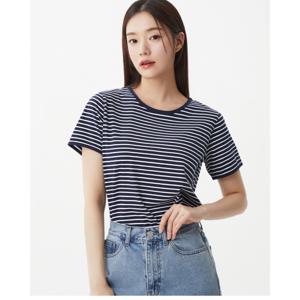 플라스틱아일랜드  스트라이프 라운드넥 반팔 티셔츠 (PR7CH301)