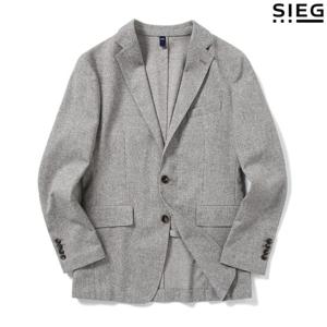 [지이크]S/S 베이지 레귤러핏 투버튼 너치드라펠 자켓 (PEE4014)Z