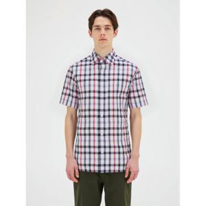 닥스 골프 남성 24SS BEST스테디셀러 체크 코튼 반팔셔츠 (WHITE) WGSH4B401WT