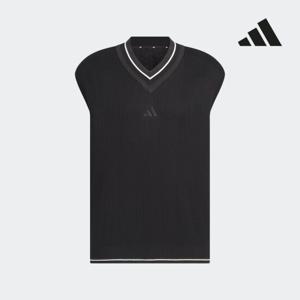 아디다스골프 25SS 남녀공용 니트 베스트 블랙 JG1376