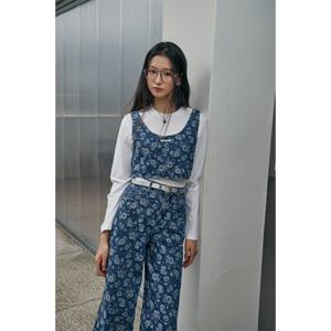 [랩](SET-상의) 장식 플라워패턴 데님 뷔스티에(AR1DB264)