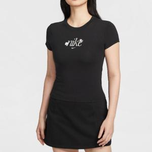 나이키반팔티 OQC HF9723-010 스포츠웨어 칠 니트 여성 슬림 그래픽 티셔츠