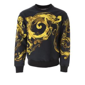 Versace 진스 꾸뛰르 그래픽 프린트 크루넥 스웨트셔츠 76GAI3RW76UP302 G89Blackgold TP939229940