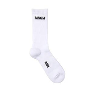 MSGM 로고 자카드 리브 양말 3840MS01257082 02 TP935789111