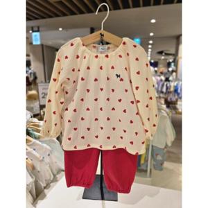 [블루독베이비] 25 FW(IV)하트 COZY 상하세트(45A7067218)백일 돌 유아 조카 선물 실내 등원 (45A7067218)