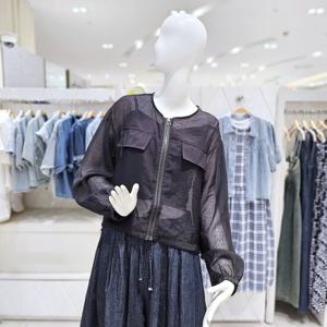 [밸리걸] 노카라 시스루 집업 자켓 216850