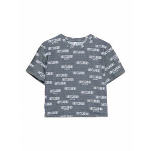 [MOSCHINO] 라프리마 여성 티셔츠 스트레치 크롭 인 Grey 위드 로고 070394241555 /8