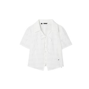 [게스(진)]여성 리본 카라 반팔 블라우스 YP2W3254