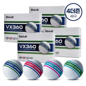 [볼빅] VX360 듀얼컬러 3피스 360도 퍼팅라인 골프공 4더즌 (48구) _V