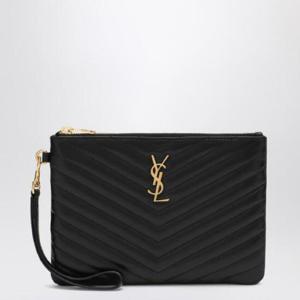 SAINT LAURENT Black Cassandre clutch in matelassA copy  leather 379039CWU01YSL-1000