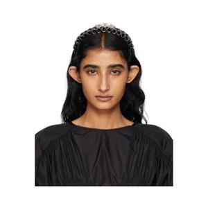 25 FW 토가풀라 여성 블랙 브레이드 가죽 헤어밴드 252492F018003