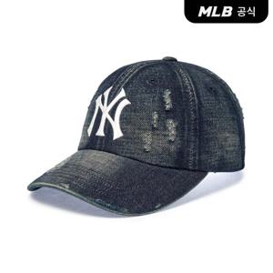 [MLB공식] 25N 빈티지 데미지 데님 언스트럭쳐 볼캡 NY (L.Navy) 3ACPB195N-50NYL