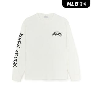 [MLB공식] 25F 베이직 스트릿 로고 오버핏 기능성 긴팔 티셔츠 BOS (Ivory) 3ATSB1054-43IVS