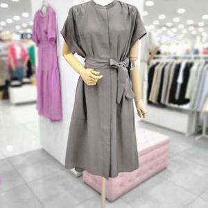 [비지트인뉴욕]핸리넥 어깨셔링 코지핏 반팔원피스 VA6OPA1ii_US