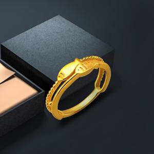 [러브넛] 순금 (3.75g) 발린트 행운 물고기 반지 RG-1173