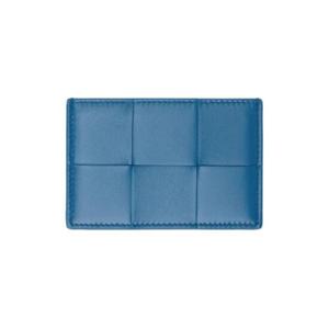 25 FW Bottega Veneta 여성 블루 카세트 카드 지갑 241798F037008