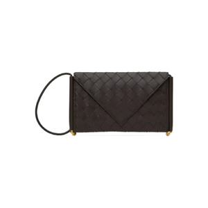 25 FW Bottega Veneta 여성 브라운 솔스티스 호리즌탈 폰 파우치 242798F048047