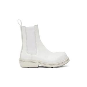 25 FW Bottega Veneta 여성 화이트 파이어맨 첼시 부츠 232798F113004