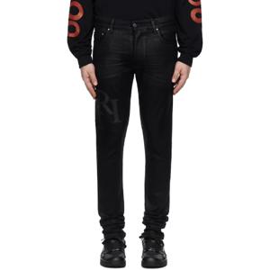 25 FW 아미리 남성 블랙 스태거 로고 스키니 진 251886M186033