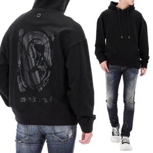 우영미 메탈릭 그래픽 후드티 W243TS34729B
