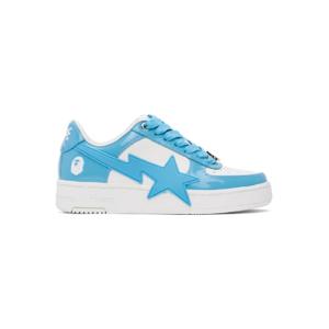 25 FW BAPE 여성 화이트   블루 베이프 스타 OS  3 스니커즈 242546F128033