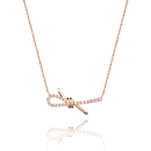 [스톤헨지][김지원PICK] Love Knot 14K 큐빅 목걸이 SA24C20T