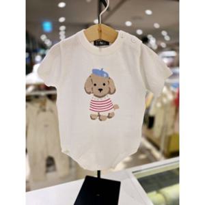 [블루독베이비] 25 SS(IV)니트 도기 반소매 바디수트(4531960401) 백일 돌 신생아 조카선물 유아아기옷 여