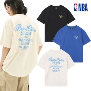 NBA 남녀공용 BOS 백 레터링 오버핏 반팔 티셔츠 N252TS051P
