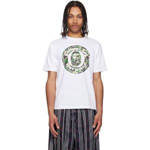 25 SS BAPE 남성 화이트 ABC 카모 비지 웍스 티셔츠 251546M213186