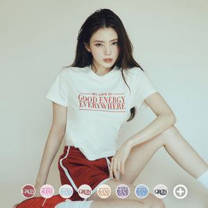 [지오다노] [주말무배] 395504 한소희 미니핏 프린트 반팔티