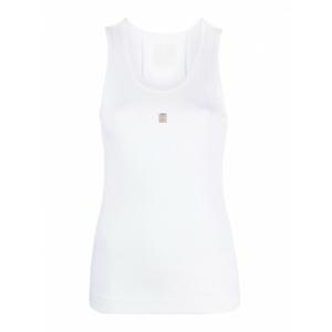 [GIVENCHY] 여성 탑 탱크 슬림 핏 인 코튼 위드 4G 디테일 BW70CH30ZL100 화이트 /8