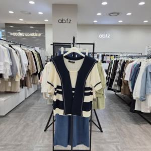 [ab.f.z]AFZ2HW49/여름 세일러 카라 루즈핏 숏 니트 티셔츠