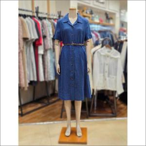 BCBG 세이브존02 카라넥 린넨 벨티드 원피스 B5B4O630