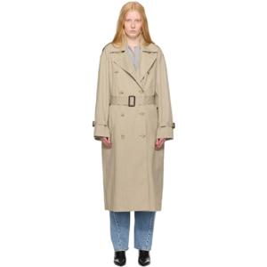 25 FW 토템 여성 카키 크리스프 썸머 트렌치 코트 252771F067000