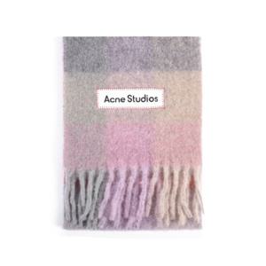 아크네스튜디오 CA0084 FUCHSIA/LILAC/PINK (BOB) 모헤어 체크 울 알파카 프린지 머플