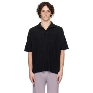 25 FW Homme Plisse Issey Miyake 남성 블랙 먼슬리 컬러 메이 폴로 셔츠 252729M212003