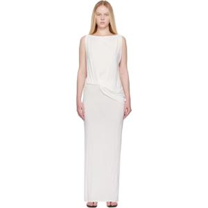 25 FW 쟈크뮈스 여성 화이트 라 크루아제르 더 페플로 맥시 드레스 251553F055010