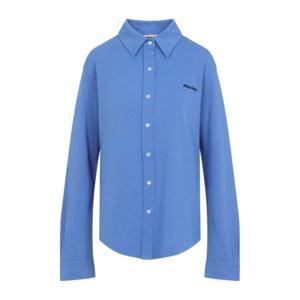 미우미우 라이트 블루 피케 셔츠 MK1980SOOO14RW F0237