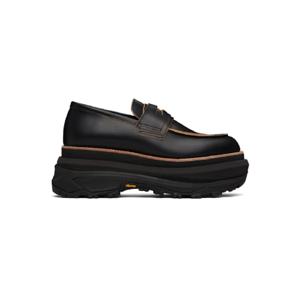 25 FW 사카이 남성 블랙 가죽 로퍼 252445M231000