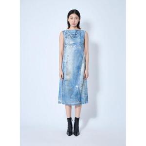25 FW 아크네 여성 프린트 시퀸 미디 원피스  acn0259025blu