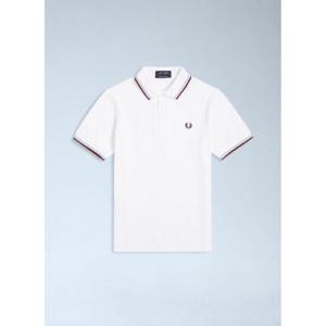 25 FW 프레드페리 남성 로고 모티프 폴로 셔츠 fry0162005wht