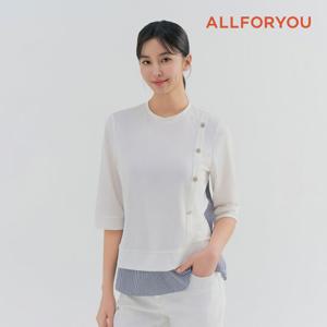 [올포유] 여성 사선 단추 포인트 티셔츠 ALTRN3111-100