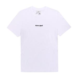 메종키츠네 OM00122KJ0119 P100 핸드라이팅 로고 자수 남성 반팔티