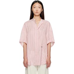 25 FW Stella McCartney 여성 레드   화이트 스트라이프 셔츠 252471F109004