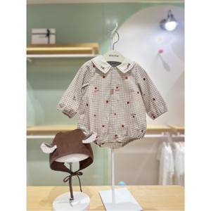 압소바HM (신생아선물)메이슨 체크우주복(모자)(25년가을신상) (A2522306)