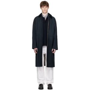 25 FW 아페쎄 남성 네이비 가스파드 맥 레인 코트 252252M176003
