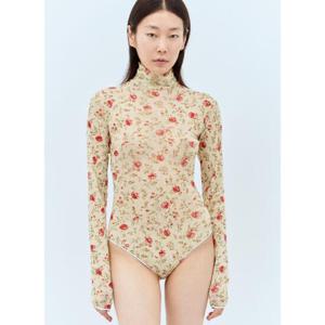 25 FW 프라다 여성 프린트 스트레치 튈 바디수트 pra0258006col