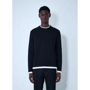 25 FW 프라다 남성 로고 모티프 티셔츠  pra0162004blk