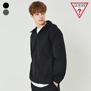 [게스(진)]남성 나일론스트레치 후드바람막이 MO2W9880